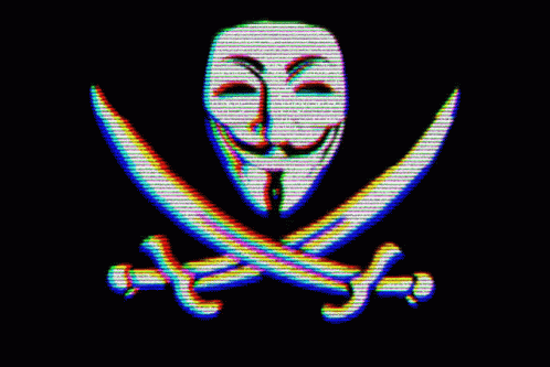 A Pirate Symbol With A Skull And Crossbones And A Mask GIF