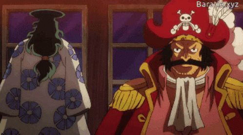A Pirate With A Skull And Crossbones Hat Says " You Bastard " GIF
