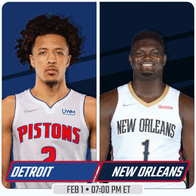 A Pistons And New Orleans Basketball Game Is Scheduled For Feb 1 GIF