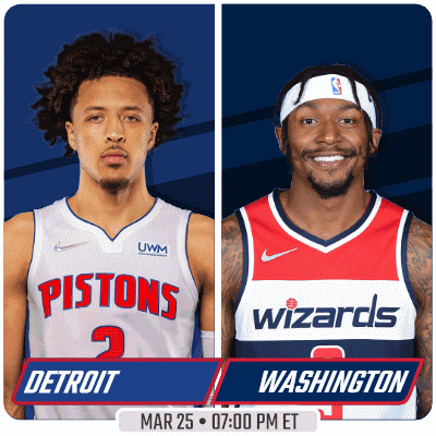 A Pistons And Wizards Basketball Game Is Scheduled For Mar 25 At 7:00 Pm Et GIF