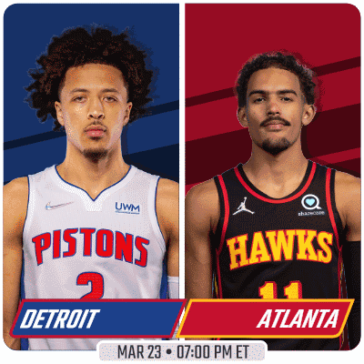 A Pistons Player And A Hawks Player Are Shown GIF