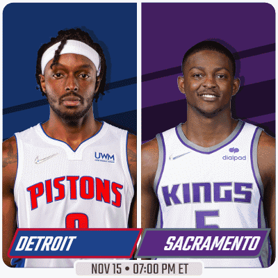 A Pistons Player And A Kings Player Are On A Poster GIF