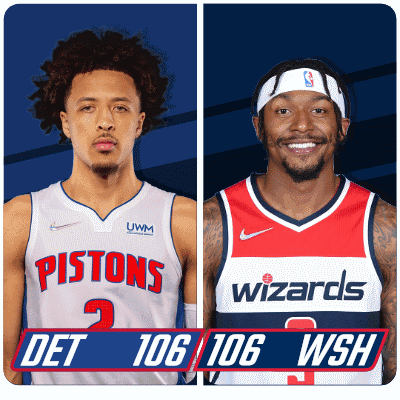 A Pistons Player And A Wizards Player Are Shown Side By Side GIF
