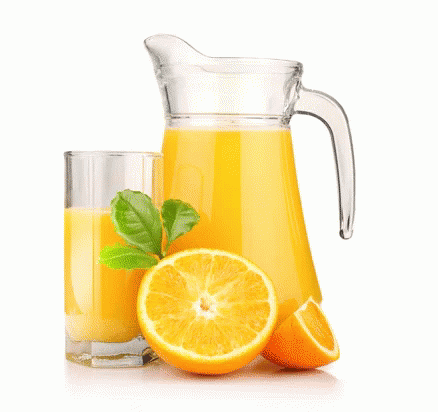 A Pitcher Of Orange Juice Sits Next To A Glass GIF