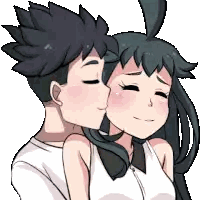 a pixel art drawing of a boy kissing a girl
