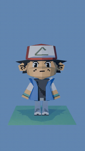 A Pixel Art Drawing Of A Boy With A Red Hat GIF