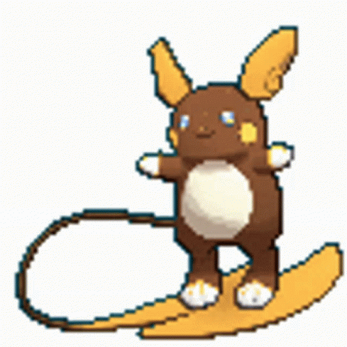 Pixel Art Brown And Yellow Rabbit On Yellow Board GIF