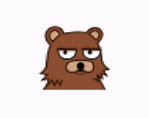 A Pixel Art Drawing Of A Brown Bear With Its Eyes Closed . GIF