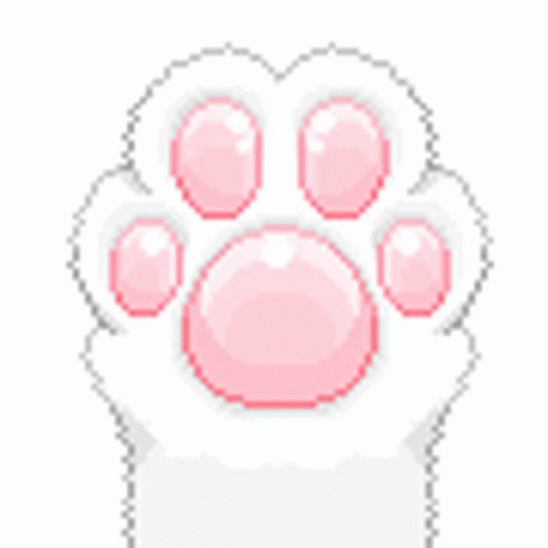 A Pixel Art Drawing Of A Cat 'S Paw With Pink Pads . GIF