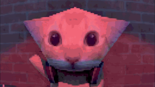 A Pixel Art Drawing Of A Cat With A Bow Tie GIF