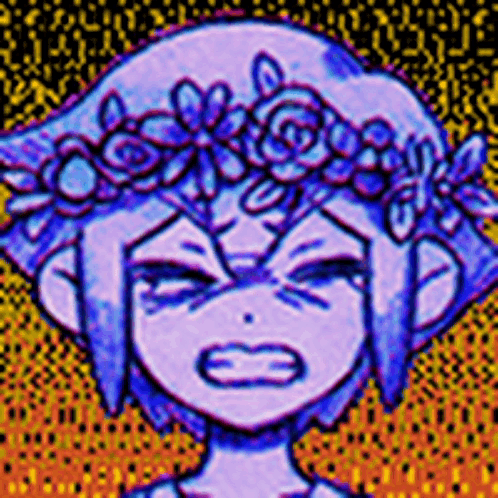 Pixel Art Girl Wearing Flower Crown GIF