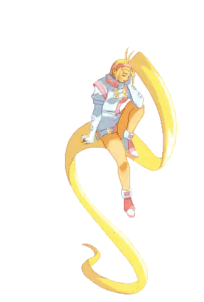 a pixel art drawing of a girl with long hair
