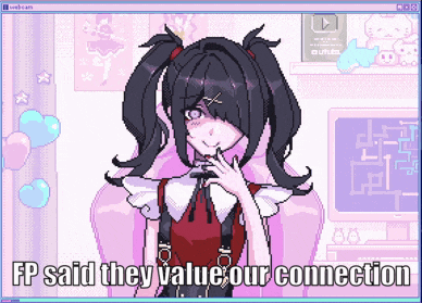 A Pixel Art Drawing Of A Girl With The Words Fp Said They Value Our Connection GIF