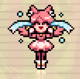 A Pixel Art Drawing Of A Girl With Wings GIF