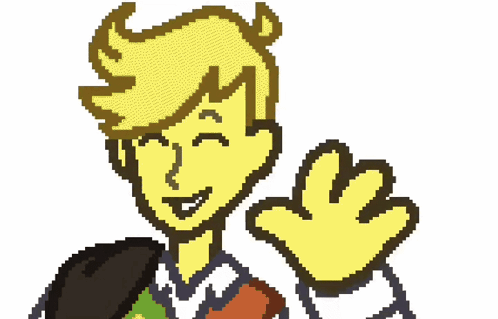 A Pixel Art Drawing Of A Man Waving GIF