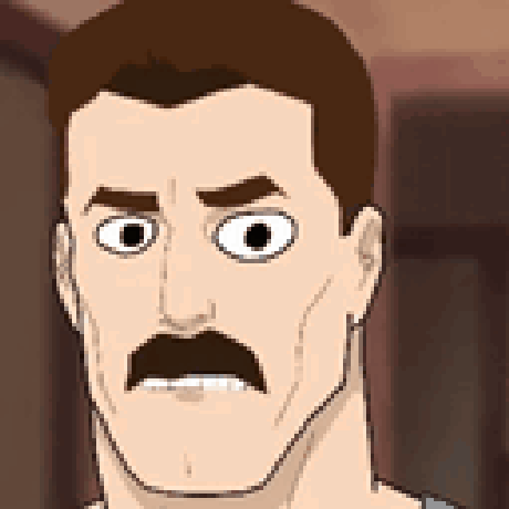 A Pixel Art Drawing Of A Man With A Mustache Making A Funny Face . GIF