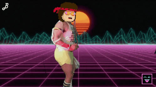 A Pixel Art Drawing Of A Man With The Letter B On The Bottom Right GIF