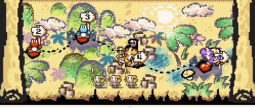 A Pixel Art Drawing Of A Map With The Numbers 3 2 And 1 On It GIF