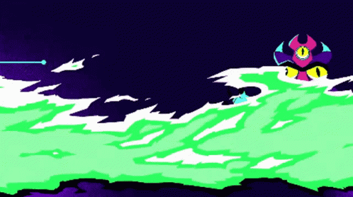 A Pixel Art Drawing Of A Monster Swimming In A Body Of Water GIF
