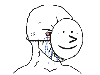 A Pixel Art Drawing Of A Person Holding A Smiley Face GIF