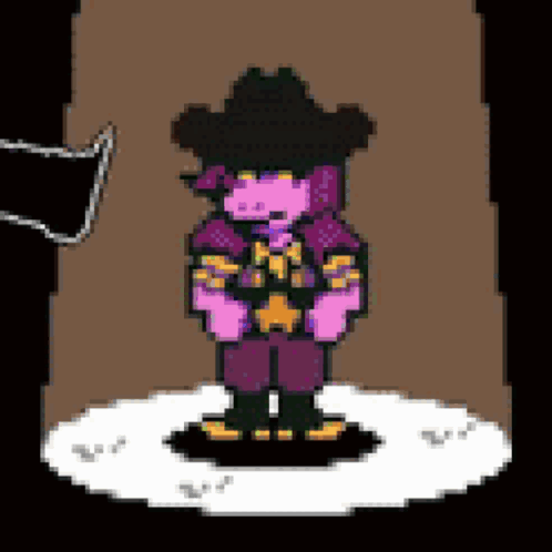 A Pixel Art Drawing Of A Person Wearing A Cowboy Hat And Boots . GIF