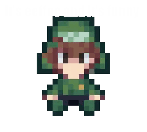 a pixel art drawing of a person wearing a hat