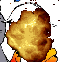 A Pixel Art Drawing Of A Person With A Huge Explosion Coming Out Of Their Mouth . GIF