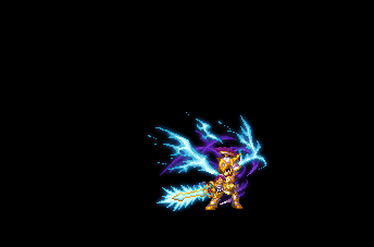 Pixel Art Person With Sword And Blue Light GIF