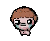 a pixel art drawing of a person with brown hair