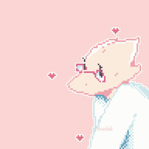 A Pixel Art Drawing Of A Person With Glasses GIF