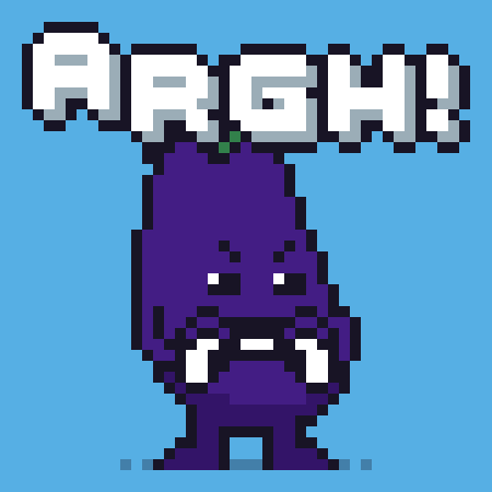 A Pixel Art Drawing Of A Person With The Word Argh Written Above It GIF