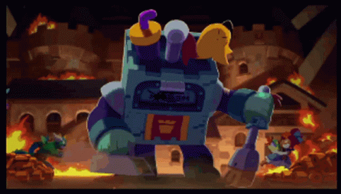A Pixel Art Drawing Of A Robot With A Crown On Its Chest GIF