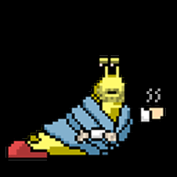 A Pixel Art Drawing Of A Snail With The Words Good Morning GIF