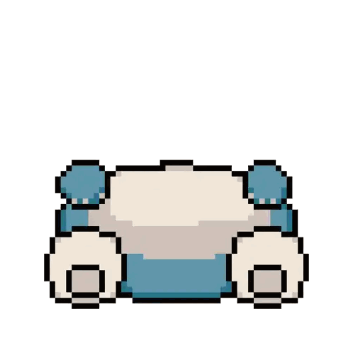 a pixel art drawing of a snorlax with the word ohio on top