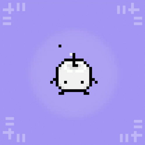 A Pixel Art Drawing Of A White Object On A Purple Background With The Number 11 On It GIF