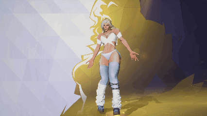 A Pixel Art Drawing Of A Woman In A White Outfit GIF