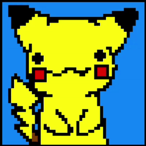 A Pixel Art Drawing Of A Yellow Cat With A Red Eye GIF