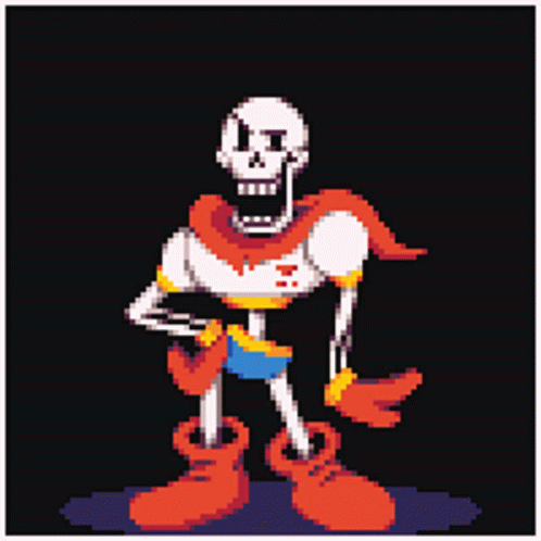 A Pixel Art Drawing Of Papyrus With A Cape And Boots GIF