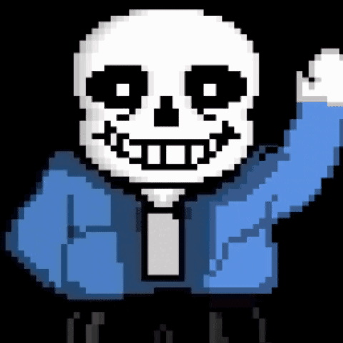 A Pixel Art Drawing Of Sans The Skeleton GIF