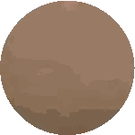 a pixel art illustration of a brown planet with a white background
