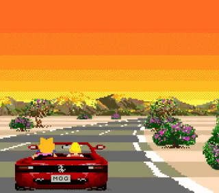 A Pixel Art Illustration Of A Red Car With A License Plate That Says Mog GIF