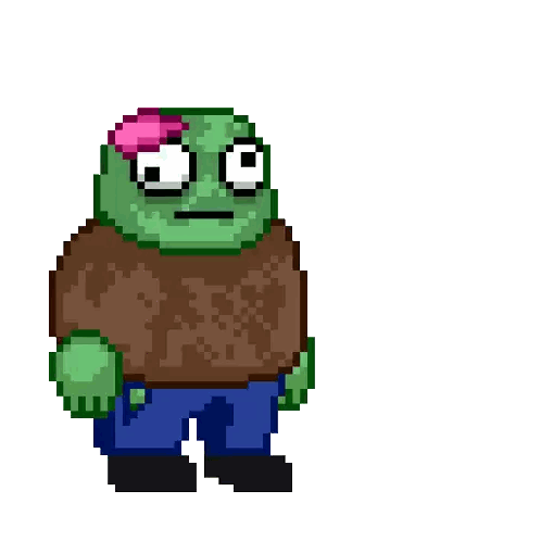 a pixel art illustration of a zombie vomiting green liquid