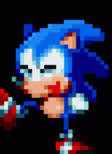 A Pixel Art Image Of Sonic The Hedgehog GIF