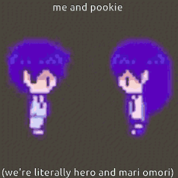 A Pixel Art Of A Boy And A Girl With The Words Me And Pookie Above Them GIF