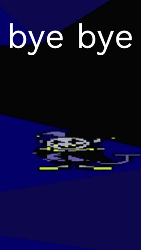 A Pixel Art Of A Cane With The Words Bye Bye On It GIF