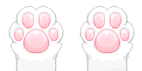A Pixel Art Of A Cat Paw With Pink Spots GIF