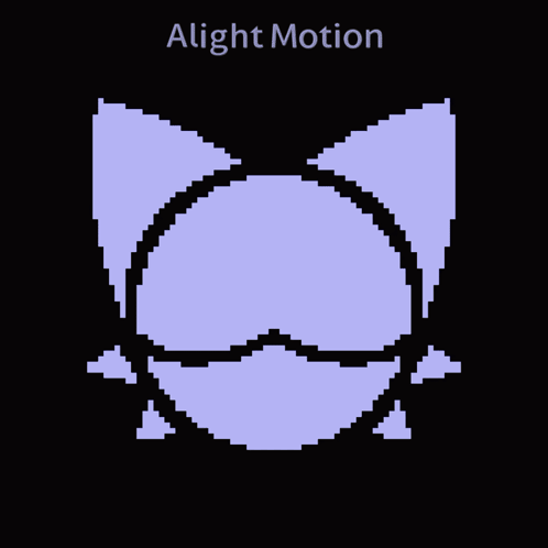 A Pixel Art Of A Cat With The Words " Alight Motion " Above It GIF