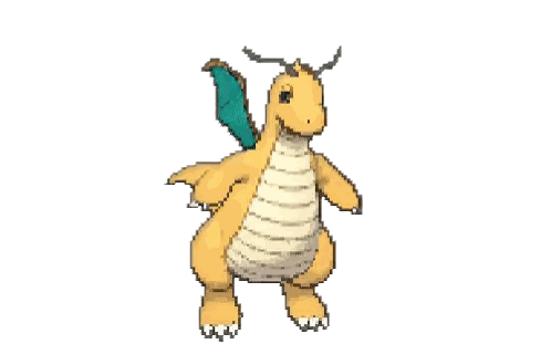 a pixel art of a dragon with wings on a white background