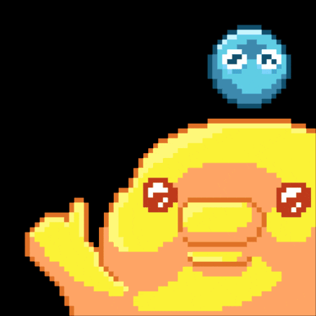 A Pixel Art Of A Duck With Tears Coming Out Of It 'S Eyes GIF