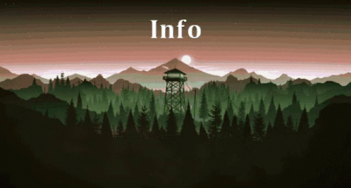 A Pixel Art Of A Forest And Mountains With The Words Info Below It GIF